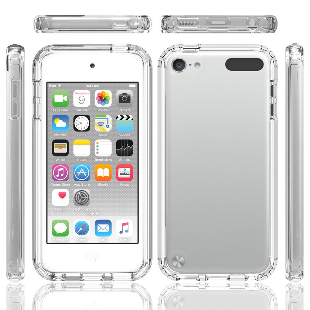 Transparent Hybrid Shockproof Phone Case Cover for iPod Touch 5/6/7, High Clarity Protective Back Cover