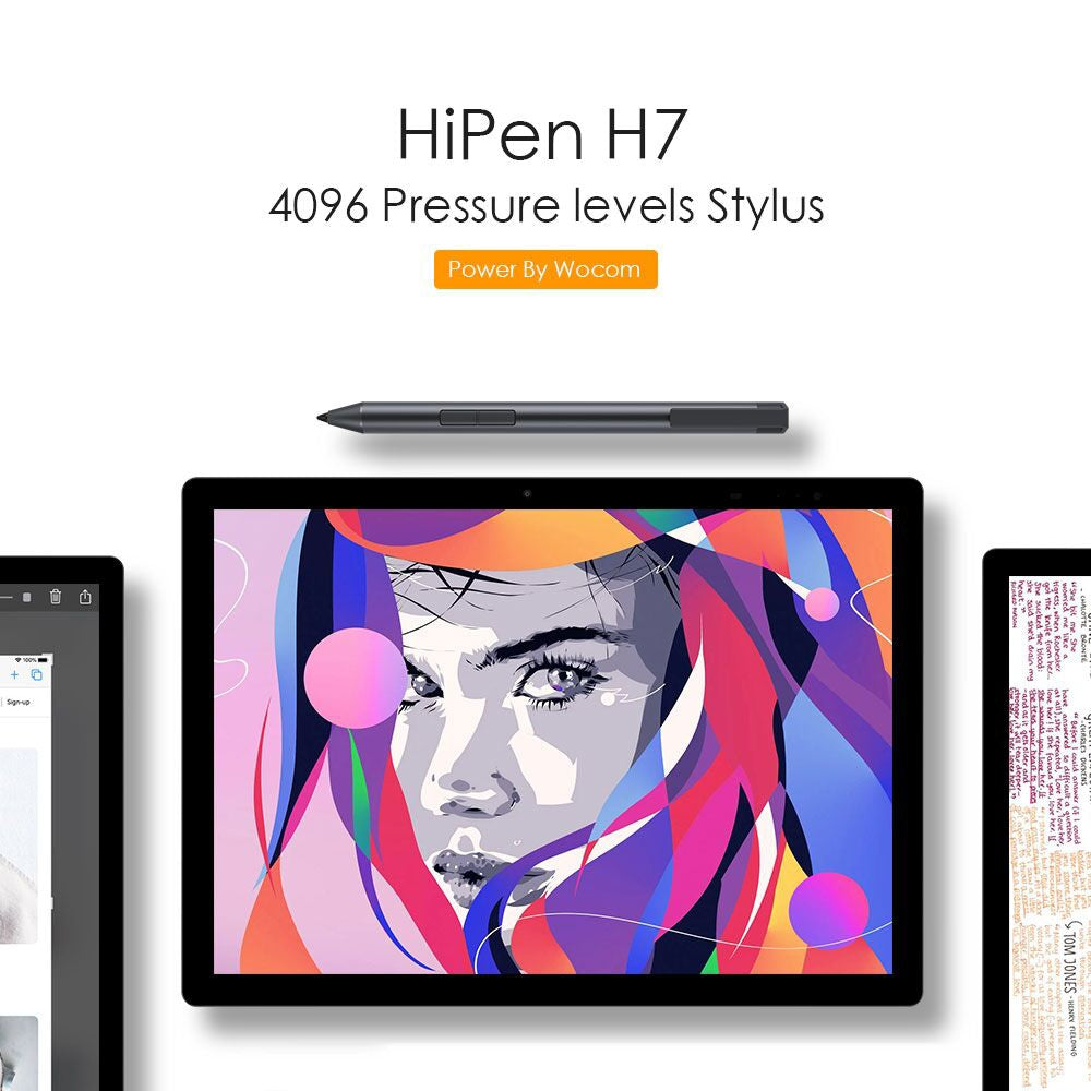 CHUWI HiPen H7 4096 Pressure Levels Sensitivity Metal Body Stylus Pen for Surpad / UBOOK X / Ubook Pro / New UBOOK / New Hi10 X / Hi10 XR / Hi10 Go (WMC0436, WMC0389, WMC0273, WMC0372, WMC0374, WMC7273, WMC0409, WMC1410)(Dark Gray)