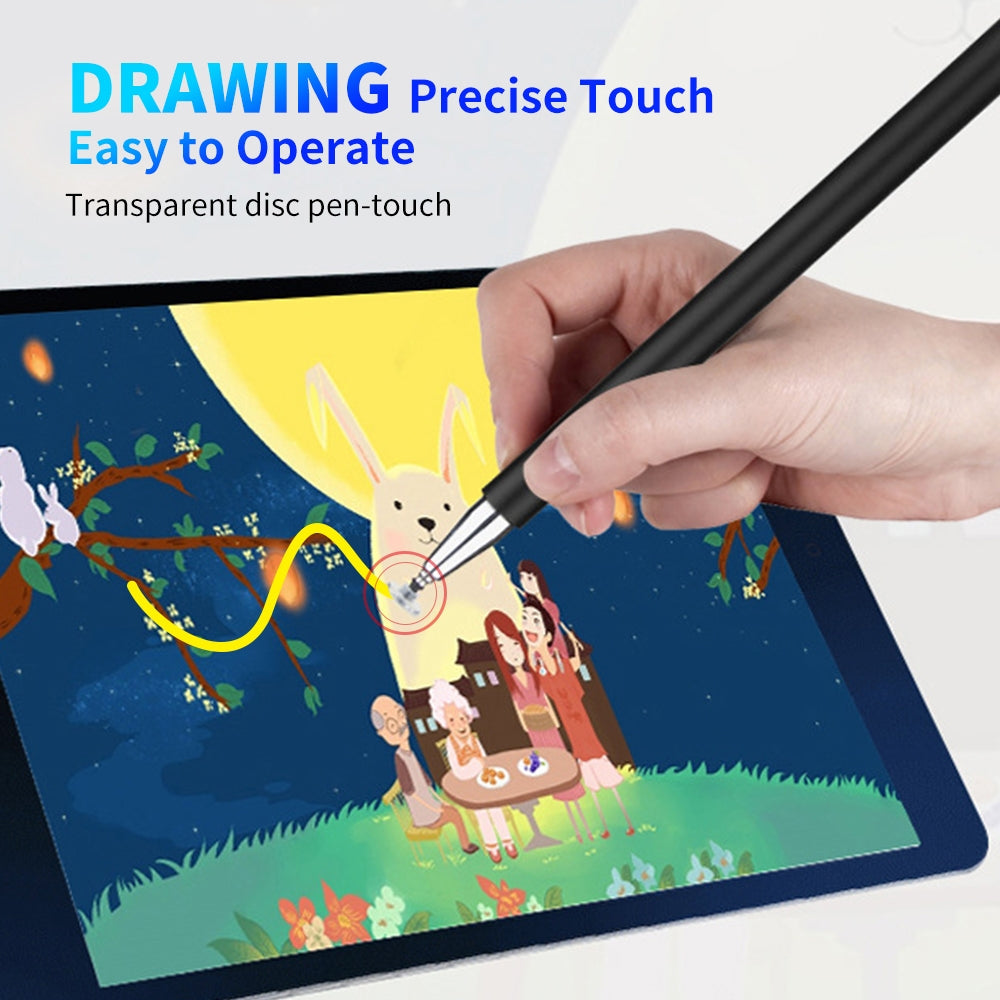JD01 Universal Magnetic Pen Cap + Disc + Spare Pen Head Stylus Pen for Smart Tablets and Mobile Phones(Black)
