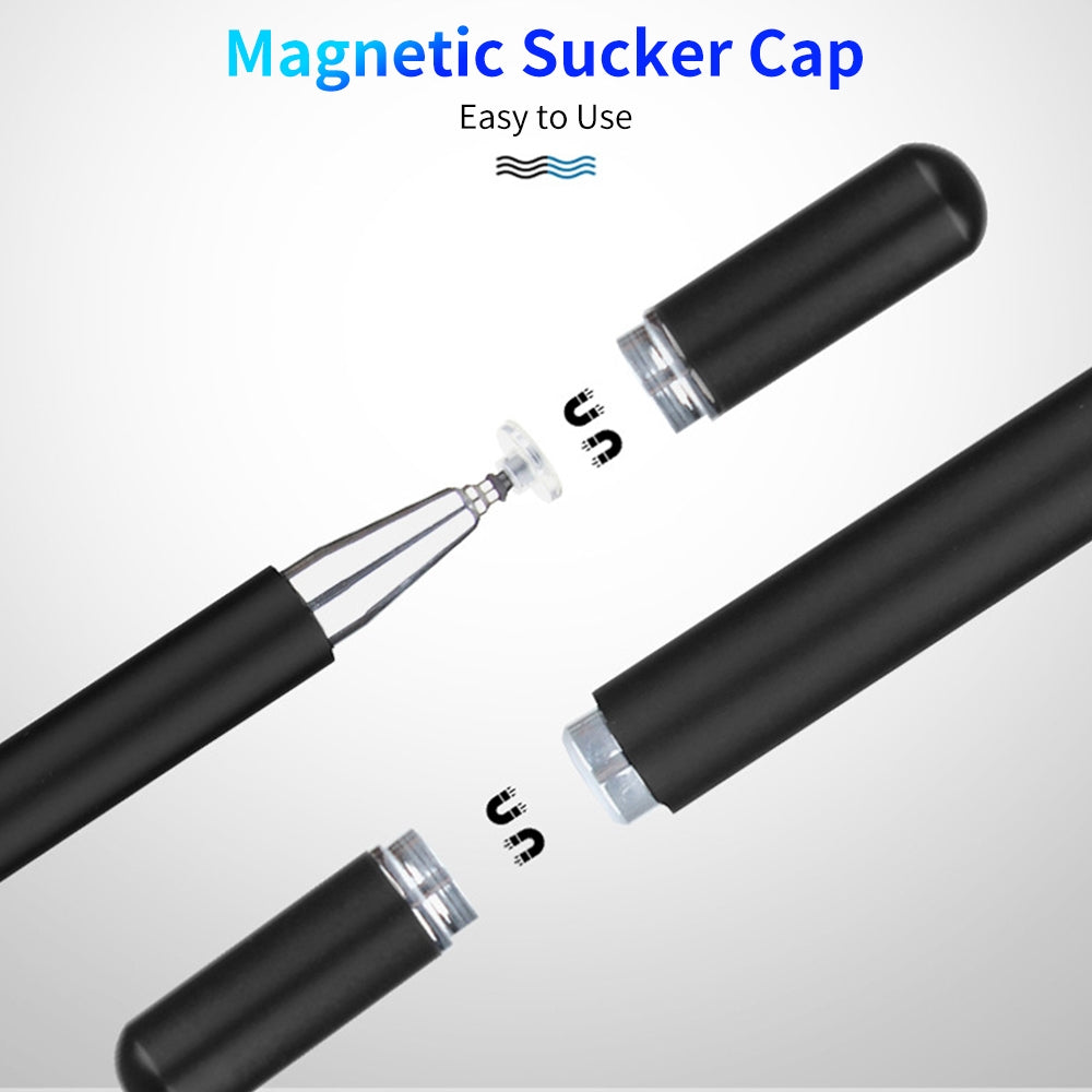 JD01 Universal Magnetic Pen Cap + Disc + Spare Pen Head Stylus Pen for Smart Tablets and Mobile Phones(Black)