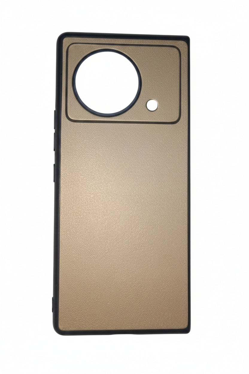 For vivo X Fold Anti-scratch Litchi Texture Cell Phone Case Precise Cutout PU Leather Coated PC Shell - Gold