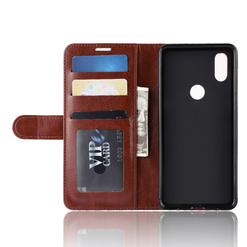 R64 Texture Single Fold Horizontal Flip Leather Case for Xiaomi Mi Mix 3, with Holder & Card Slots & Wallet (Brown)