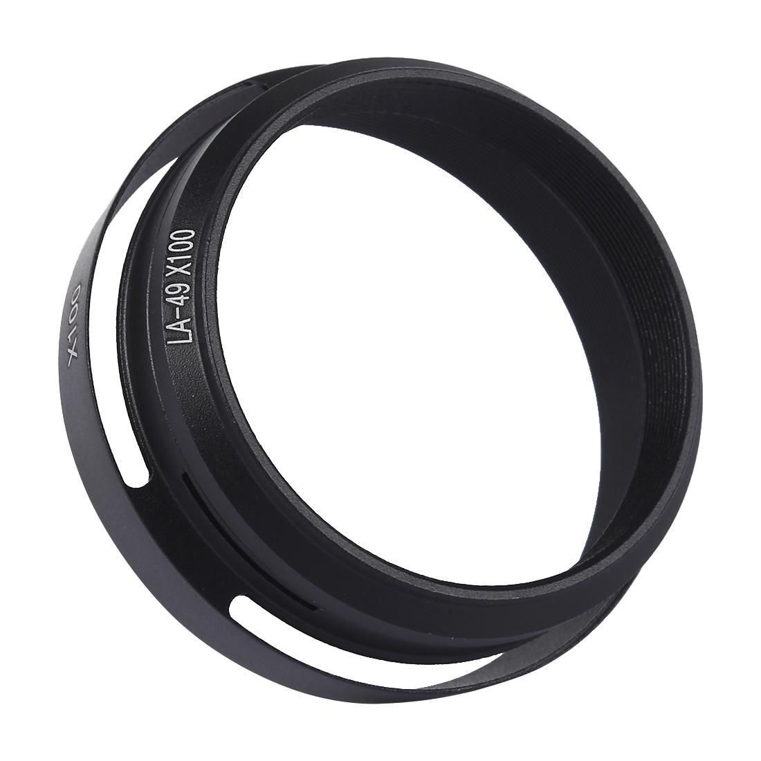 49mm Metal Vented Lens Hood for Fujifilm X100 (Silver)