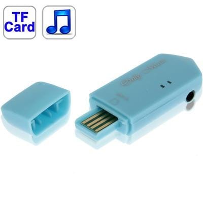 Direct Plug USB Flash Disk Style TF  Card Slot MP3 Player (Blue)