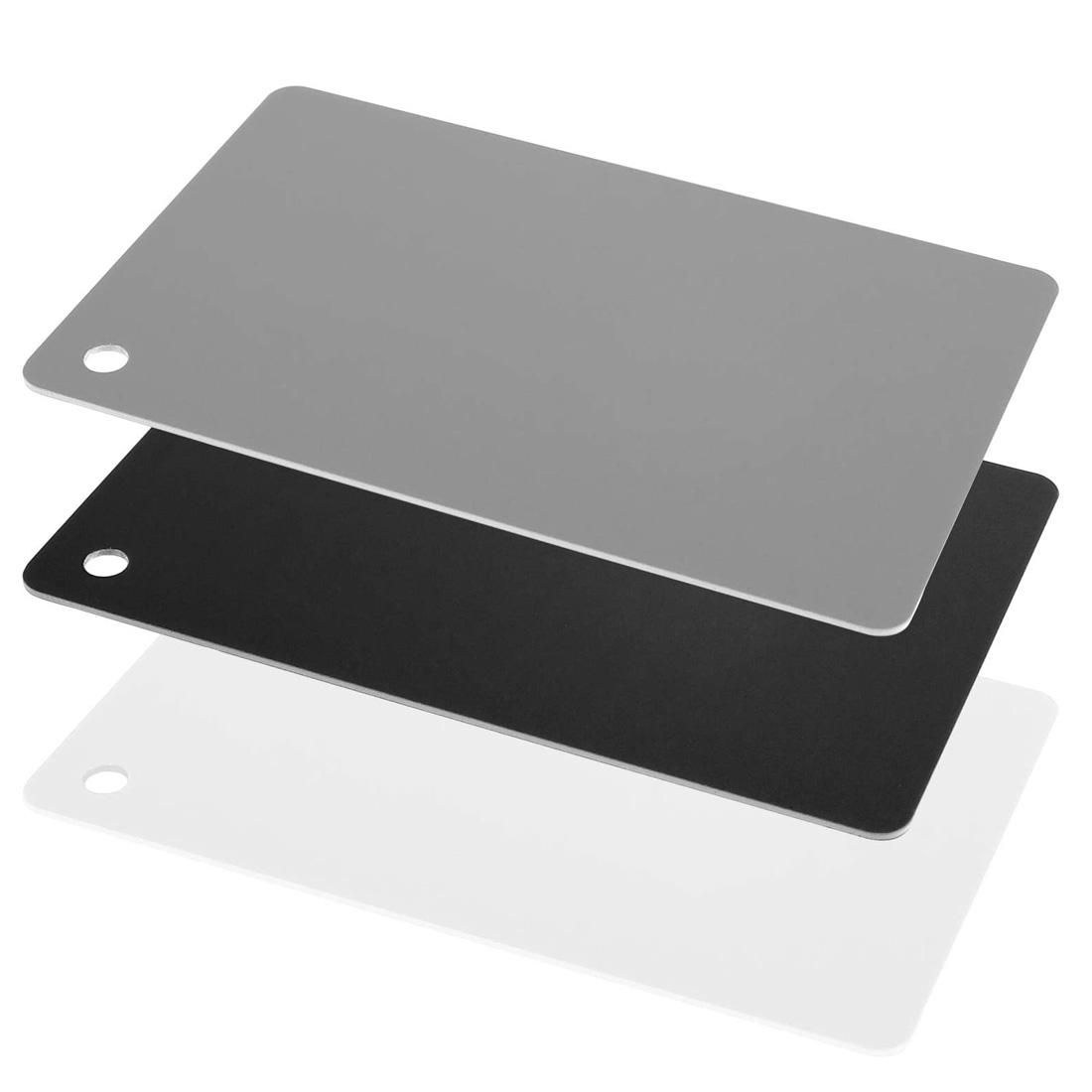 3 in 1 Black White Gray Balance Card / Digital Gray Card with Strap, Works with Any Digital Camera, File Form: RAW and JPEG, Size: 17.5cm x 12cm