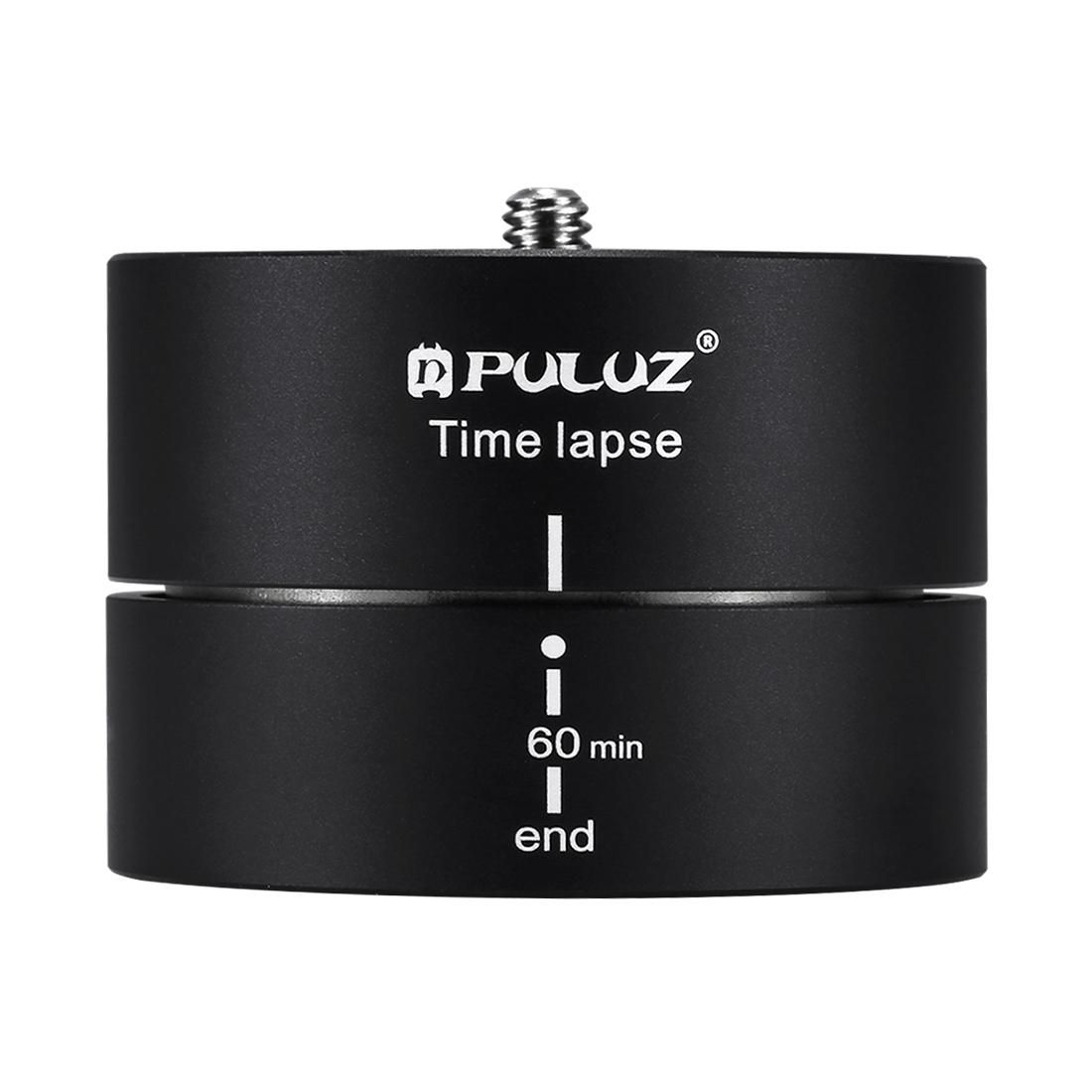 PULUZ 360 Degrees Panning Rotation 60 Minutes Time Lapse Stabilizer Tripod Head Adapter for GoPro HERO9 Black / HERO8 Black / HERO7 /6 /5 /5 Session /4 Session /4 /3+ /3 /2 /1, Xiaoyi and Other Action Cameras