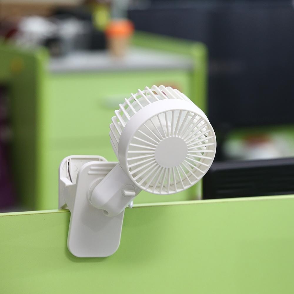 5V 1W Whisper Quiet Adjustable Tilt Cooling Desk Clip Fan, 2 Speeds (White)