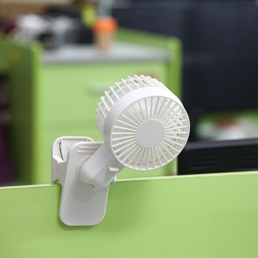 5V 1W Whisper Quiet Adjustable Tilt Cooling Desk Clip Fan, 2 Speeds (White)