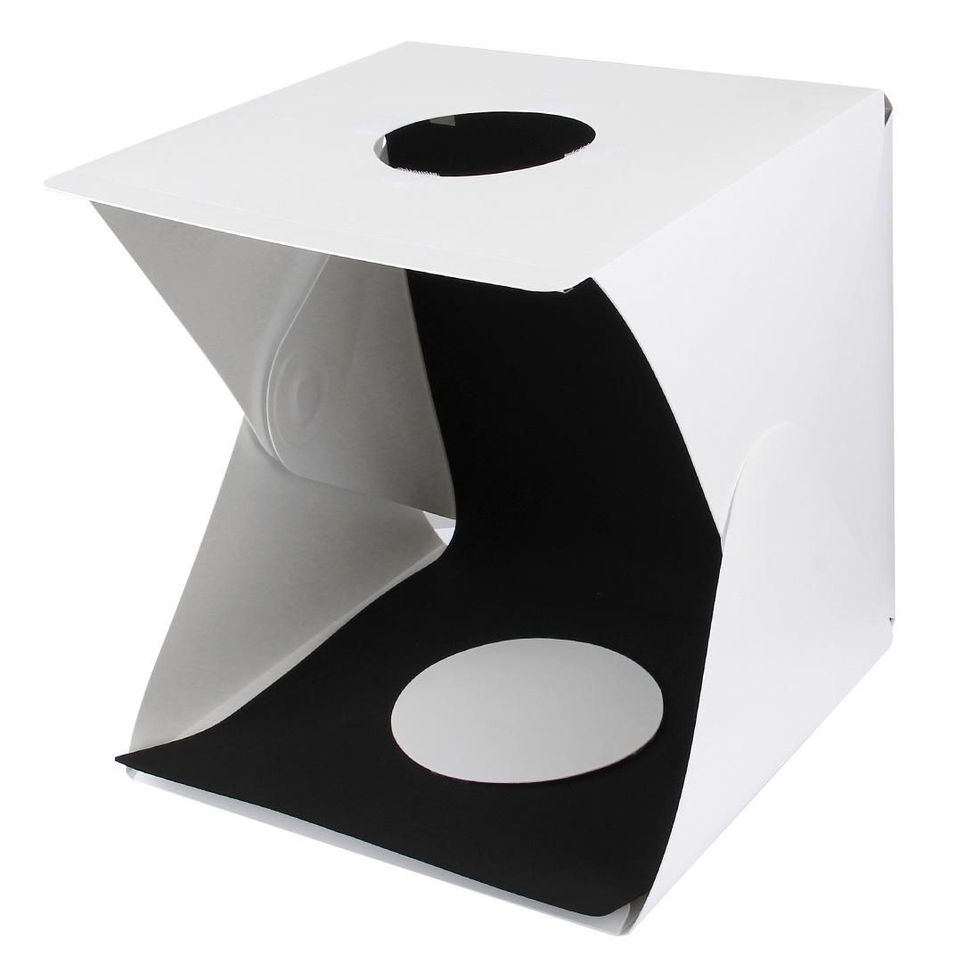 Folding Portable LED Photo Diffuse Studio Soft Box with Micro USB Cable & Black and White Background Fabric, Size: 40 x 40 cm