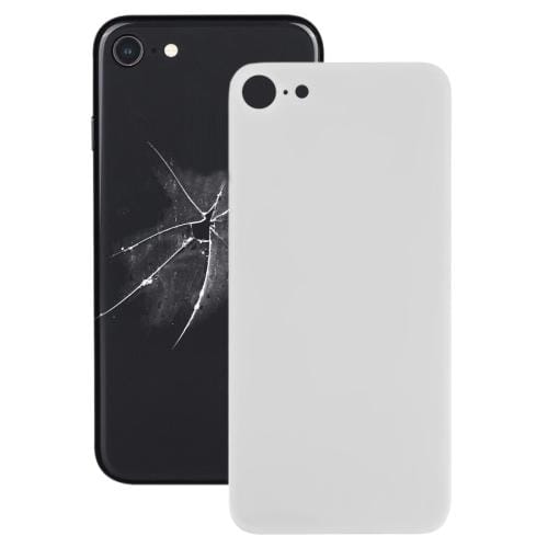 Easy Replacement Big Camera Hole Glass Back Battery Cover with Adhesive for iPhone 8 (White)