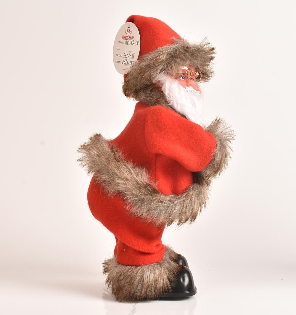Christmas Glowing Rotating Music Santa Doll (Gray Raw Edges)
