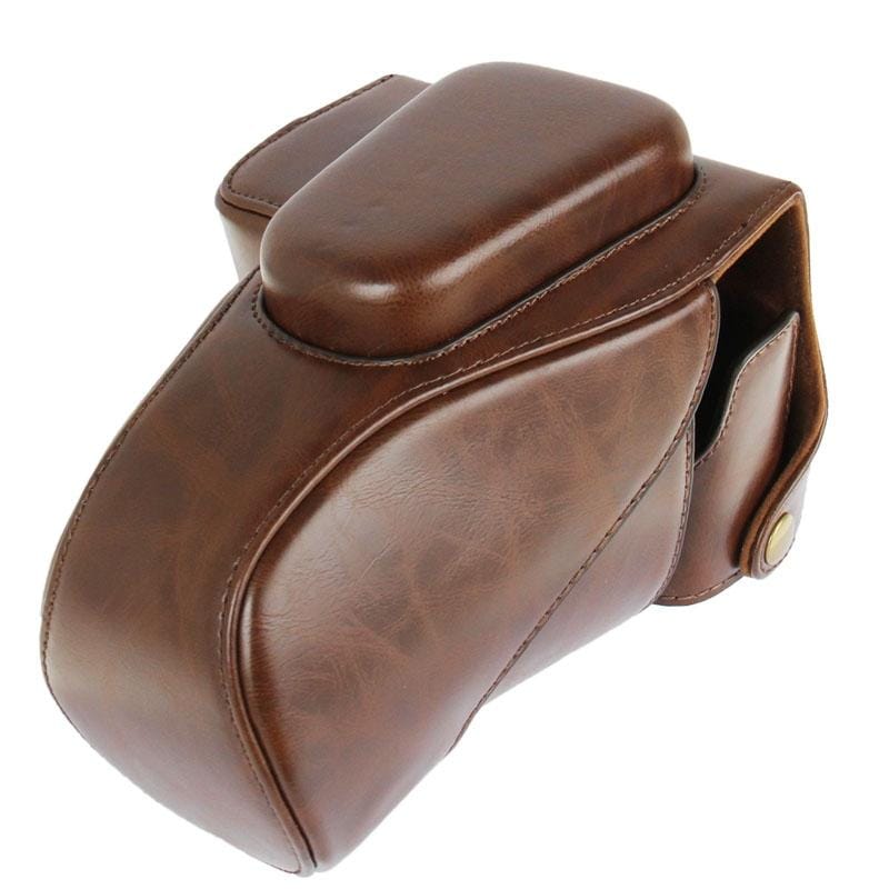 Leather Camera Case Bag for Canon 100D (Brown)