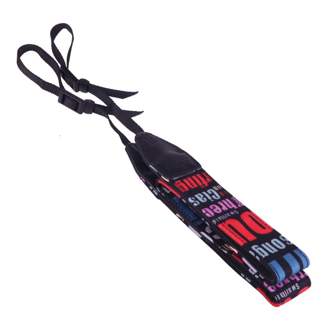 LYNCA LH-02 British Style Series Red Blue English Words Universal Genuine Leather Shoulder Neck Strap Camera Strap for Nikon / Canon / Sony / Panasonic / SLR DSLR ILDC (Style3)