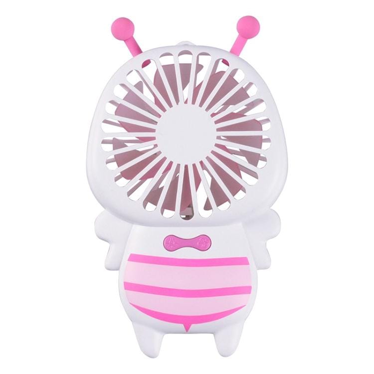 Portable Bee Shaped USB Rechargeable Mute Mini Cooling Handheld Fan with Light (Blue)