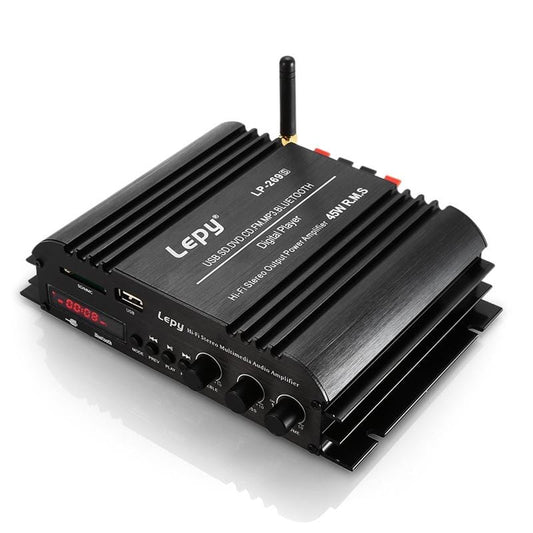 Car / Household Four Channels LED Display Amplifier Audio, Support Bluetooth / MP3 / USB / FM / SD Card with Remote Control, US Plug