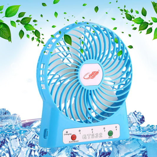 GONGTIAN GT532 Portable Multifuncional USB Rechargeable Fans, 4 Ranges Speed Modes (Blue)