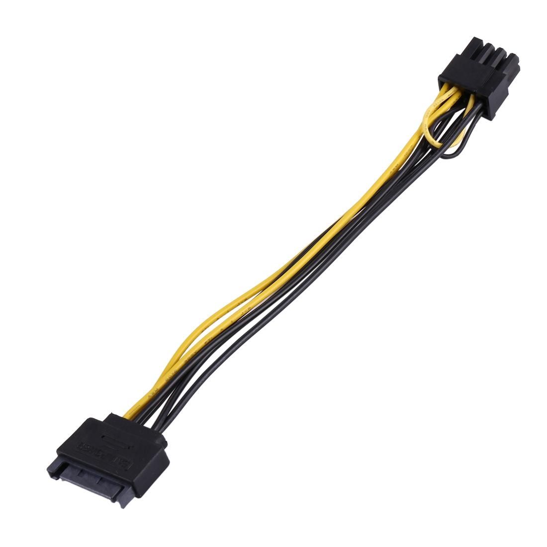 20cm 15 Pin Male SATA  to 8 Pin Power Supply Extension Cable