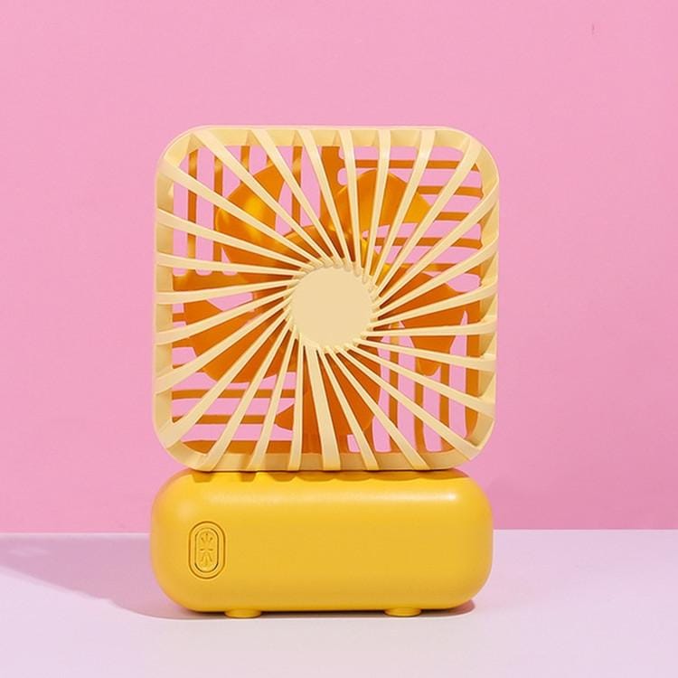 USB Charging Handheld Mini Fan Desktop Portable Small Fan (Yellow)