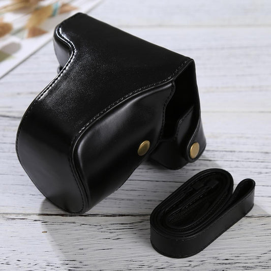 Full Body Camera PU Leather Case Bag with Strap for Panasonic Lumix DMC-GF6 (Black)