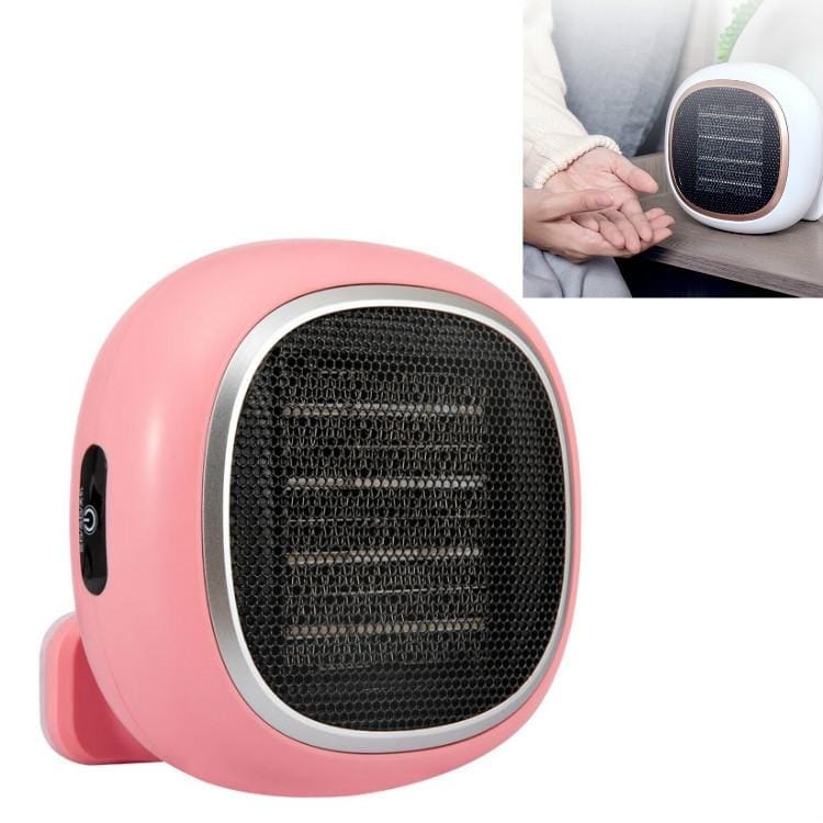 Touch Home Desktop Small Sun Wall-Mounted Heating Fan Mini Electric Heater, CN Plug (Pink)