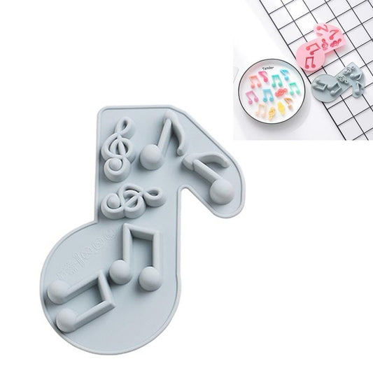 6 PCS Creative Musical Note Silicone Chocolate Mold DIY Baking Cake Mold Ice Tray Mold (Blue)