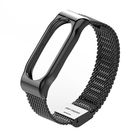 Original Mijobs Metal Strap for Xiaomi Mi Band 2 Screwless Buckle Style Stainless Steel Bracelet Wristbands Replace Accessories, Host not Included (Black)