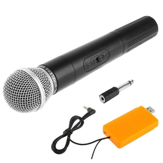 Handheld Multimedia Wireless Microphone with Receiver & 6.3mm Jack Adapter, Effective Distance: 30-50m