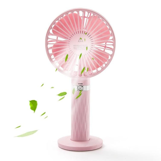 S8 Portable Mute Handheld Desktop Electric Fan, with 3 Speed Control (Pink)