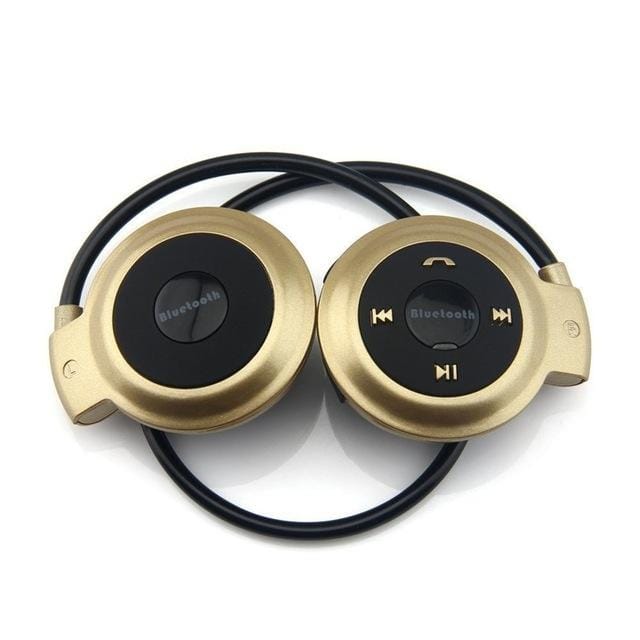 NVAHVA MP3 Player Bluetooth Headphone, Wireless MP3 Player With FM Radio, Stereo Earphone TF Card MP3 Max to 32GB (Gold)