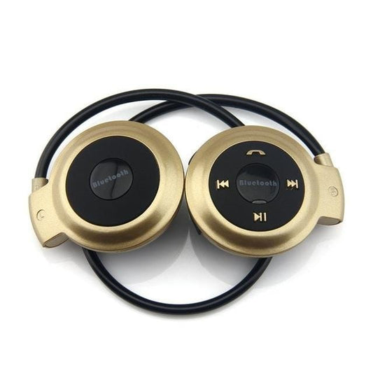NVAHVA MP3 Player Bluetooth Headphone, Wireless MP3 Player With FM Radio, Stereo Earphone TF Card MP3 Max to 32GB (Gold)