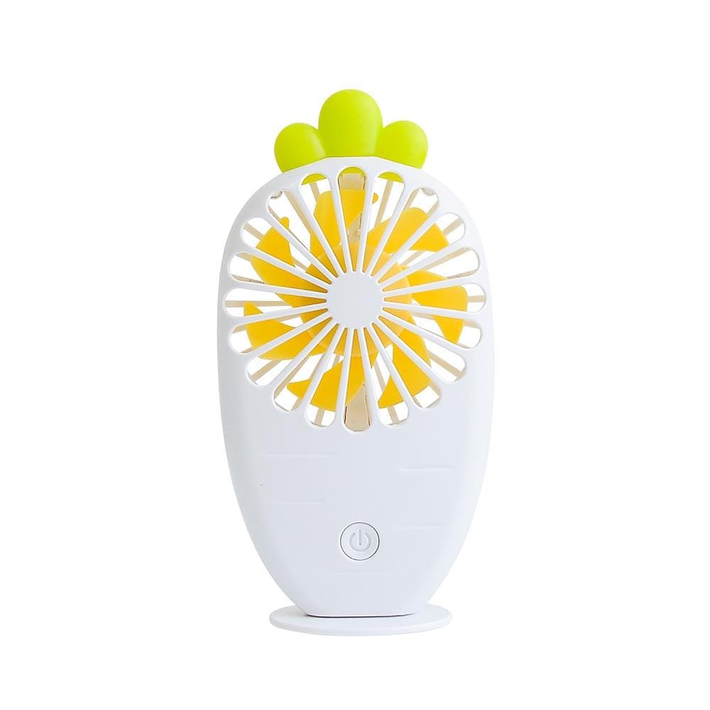 USB Charging Fan Creative Radish Night Light Pocket Mini Fan (Yellow)