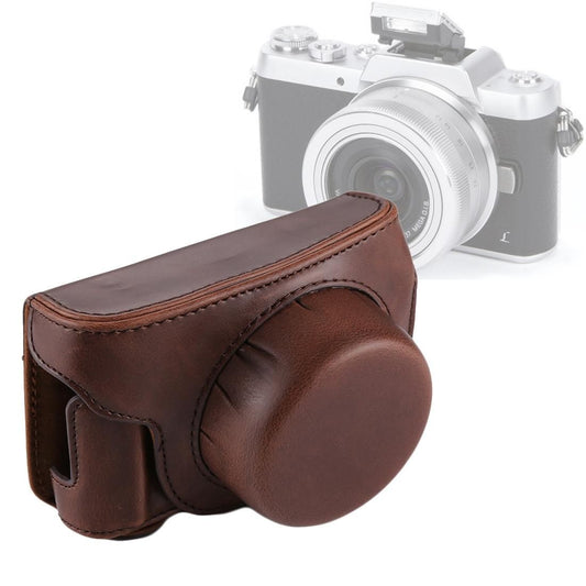 Full Body Camera PU Leather Camera Case Bag with Strap for Panasonic Lumix GF7 / GF8 / GF9 (Coffee)