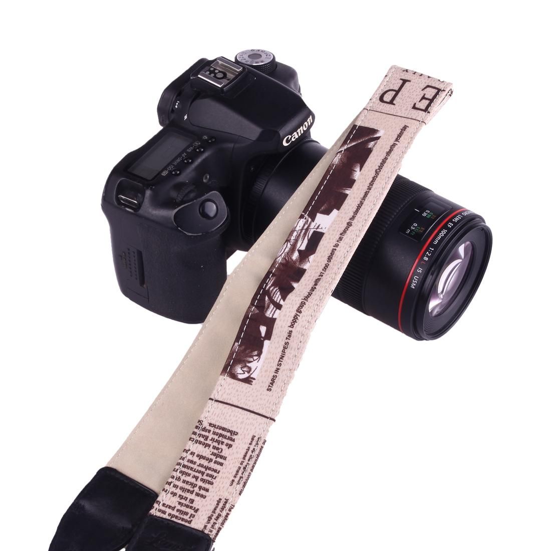 LYNCA LI-02 European and American Style Series English Words Pattern Universal Genuine Leather Shoulder Neck Strap Camera Strap for Nikon / Canon / Sony / Panasonic / SLR DSLR ILDC (Style3)