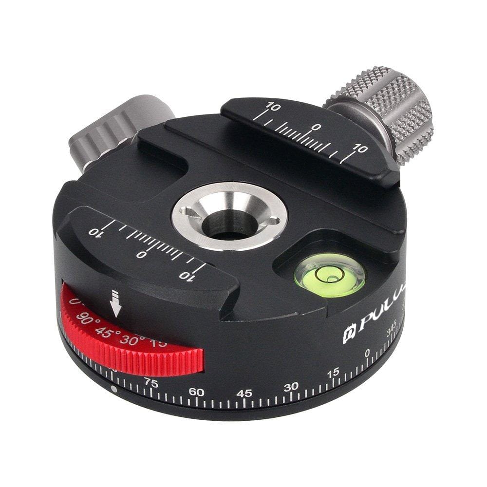 PULUZ Aluminum Alloy Coaxial Indexing Clamp  Scale Fluid 360 Degree Panorama Base Mount Tripod Head