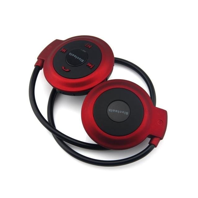 NVAHVA MP3 Player Bluetooth Headphone, Wireless MP3 Player With FM Radio, Stereo Earphone TF Card MP3 Max to 32GB (Red)