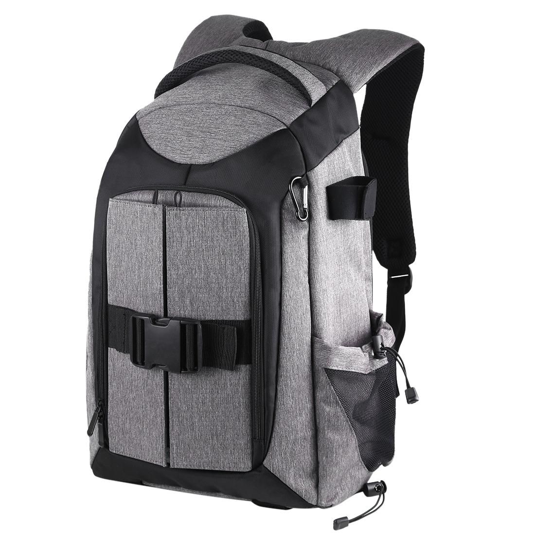 PULUZ 3-Fold 14W Solar Power Outdoor Portable Dual Shoulders Backpack Camera Bag with USB Port & Earphone Hole (Grey)
