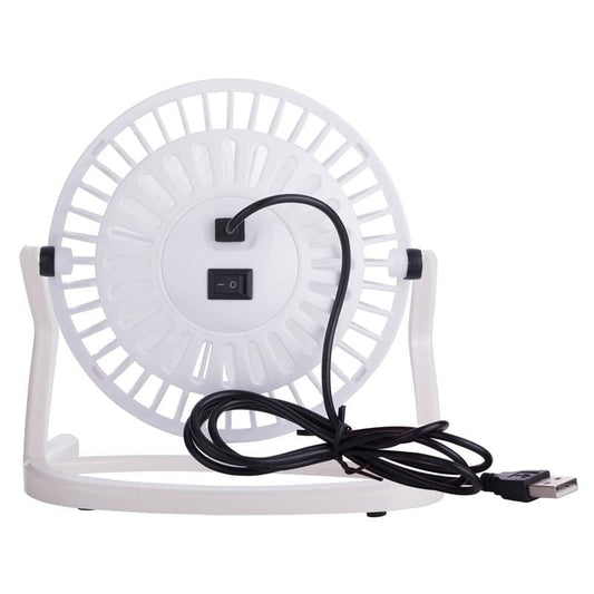 JLK-002M USB Powered Portable Mini Fan with Free Angle Adjustment (White)