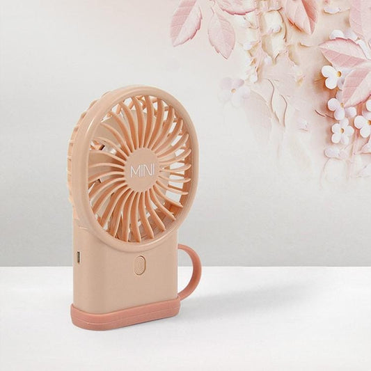 Creative Lanyard Handheld Student USB Charging Mini Fan (Pink)