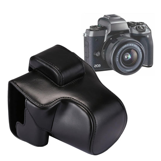 Full Body Camera PU Leather Case Bag with Strap for Canon EOS M5 (Black)