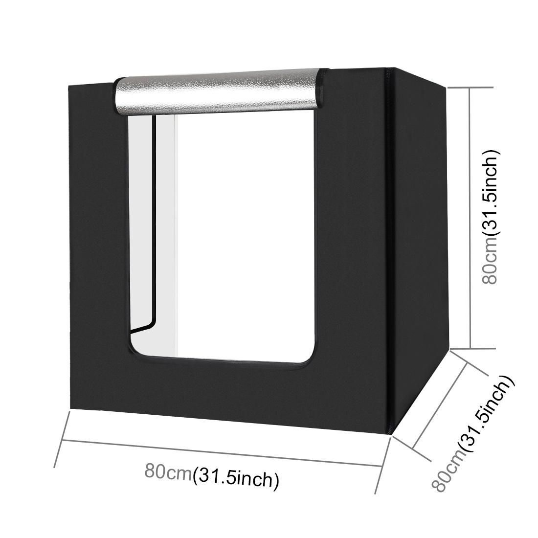 PULUZ 80cm Folding Portable 80W 8500LM White Light Photo Lighting Studio Shooting Tent Box Kit with 3 Colors Backdrops (Style5)