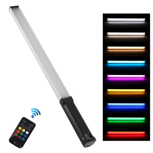 PULUZ RGB Colorful Photo LED Stick Adjustable Color Temperature Handheld LED Fill Light with Remote Control (Black)