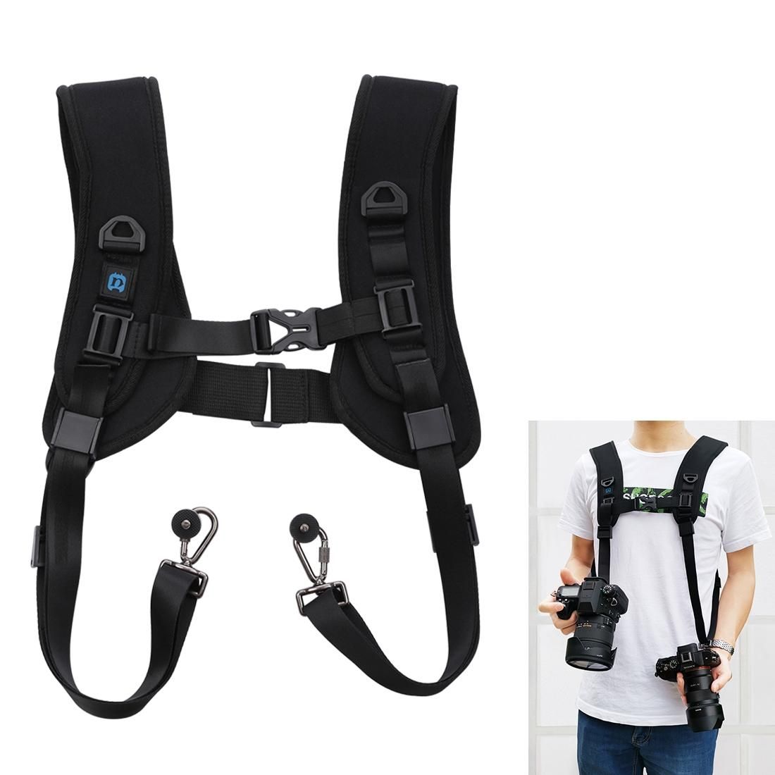 PULUZ Quick Release Double Shoulder Harness Soft Pad Decompression Foam Strap Belt for DSLR Digital Cameras (Style1)