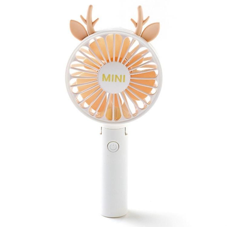 USB Rechargeable Student Dormitory Hand-held Portable Folding Fan ( Orange Horn )