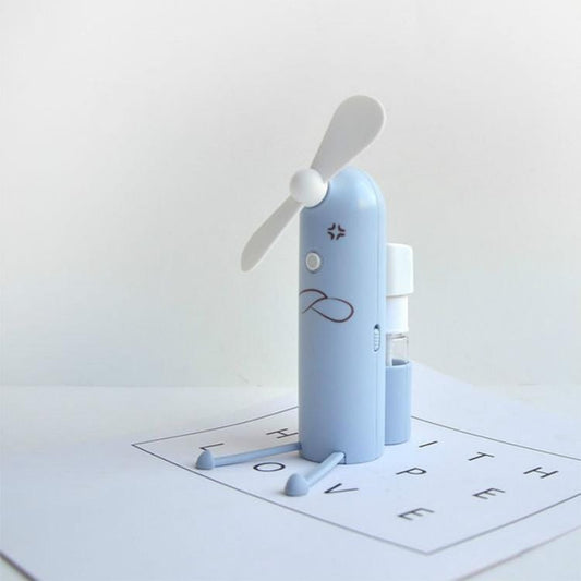 Creative Mobile Phone Bracket Cartoon Spray Mini Fan Portable Usb Fan (Blue)