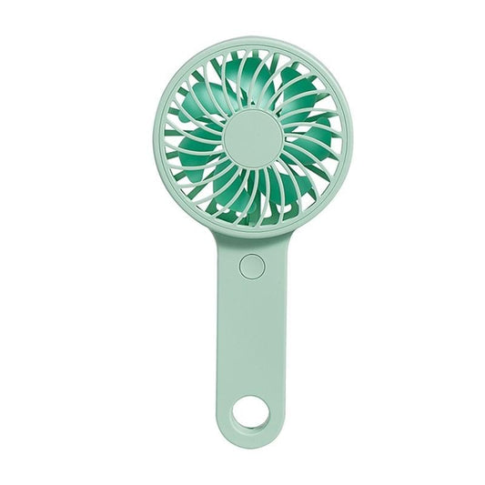 HTL-06 1-3W USB Interface 3-speed Control Rechargeable Portable Ultra-thin Handheld Fan with Lanyard (Green)