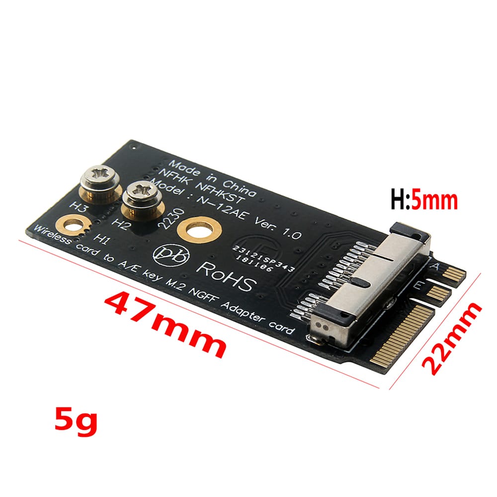 EP-108 Wireless Card to NGFF M.2 Key A/E Adapter BCM94360CS2