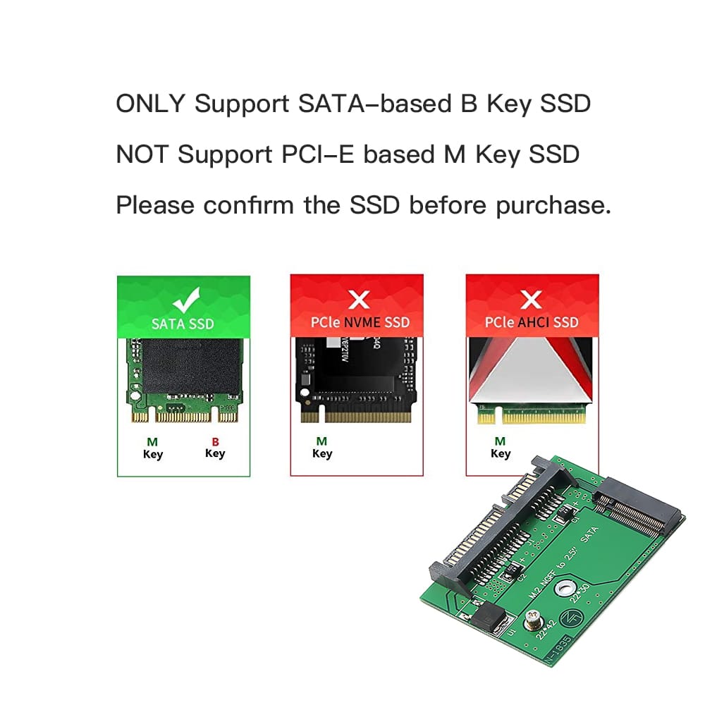M.2 NGFF SSD Adapter Card 2.5in SATA3 NGFF to Half Size2.5