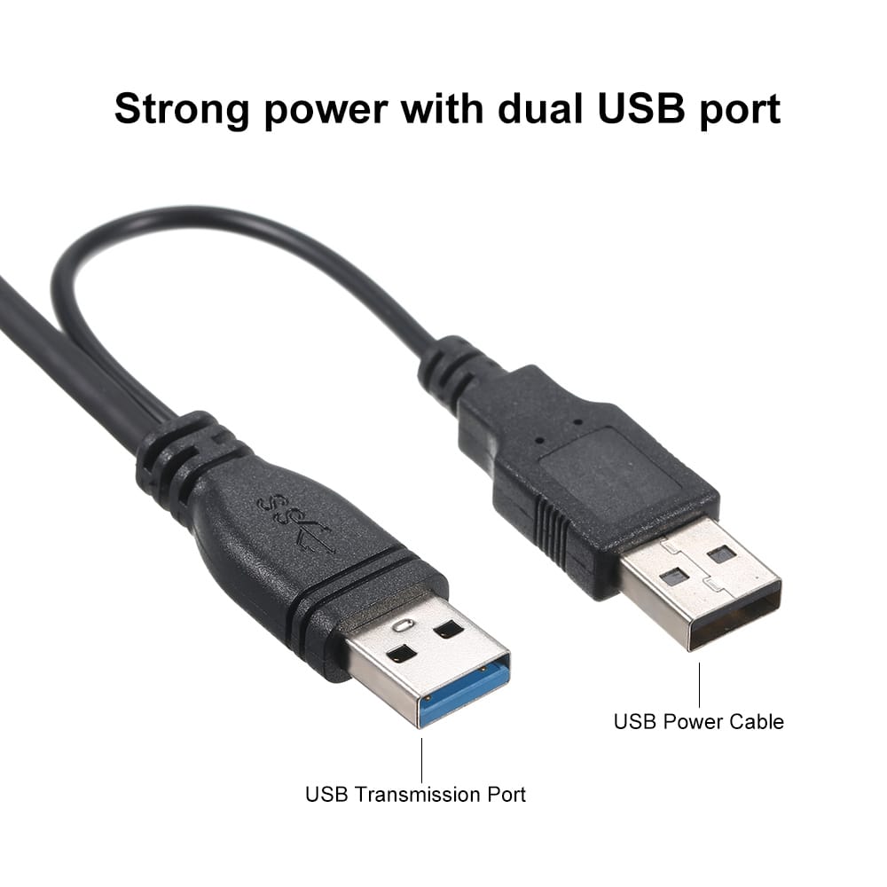 USB 3.0 Male to Micro USB Cable with USB Power Cable for