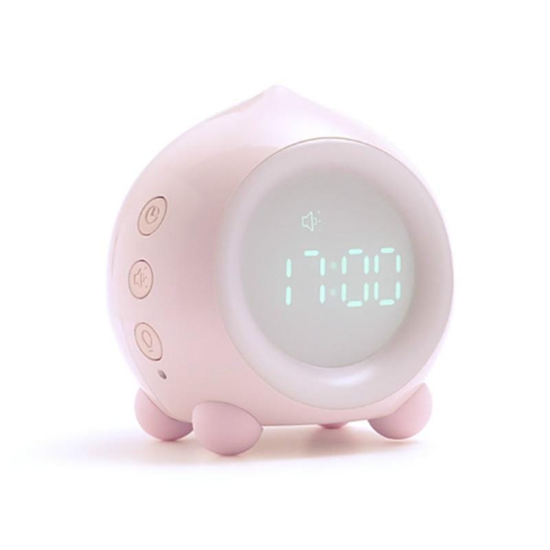 Creative Cartoon Peach Smart Alarm Clock Multifunctional Children Sleep with Luminous Electronic Clock, Style:Bluetooth (Pink)