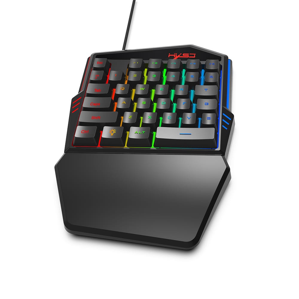 HXSJ One-handed Membrane Keyboard 35 Keys with Backlight